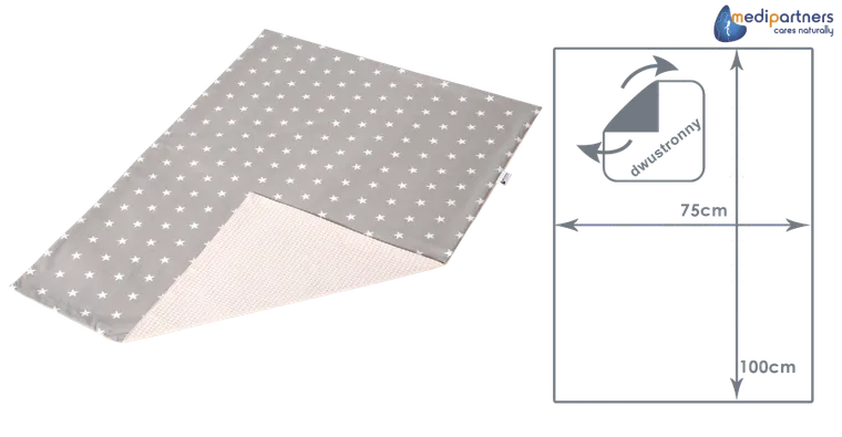 Medi Partners, Stars, kocyk, wafel, szary, 75-100 cm