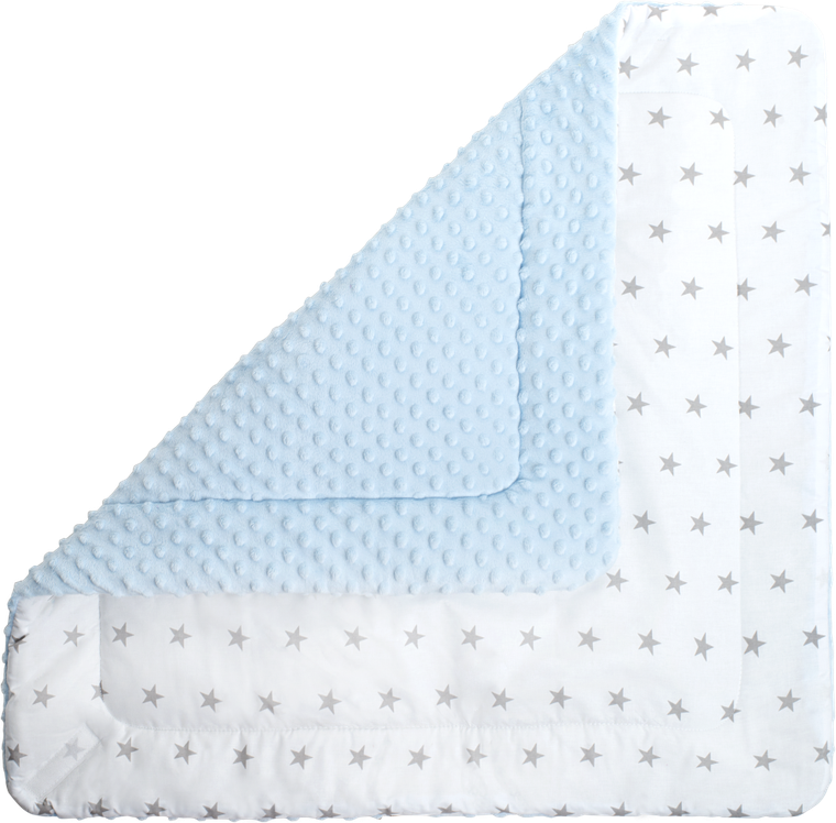 Medi Partners, Stars, rożek niemowlęcy minky, biały, jasnoniebieski