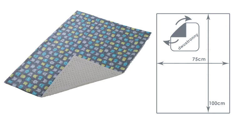 Medi Partners, Stworki, kocyk minky, szary, 75-100 cm