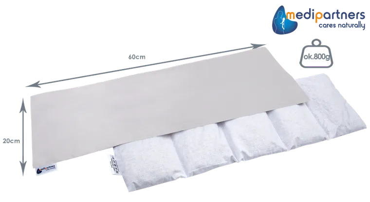 Medi Partners, Szary, termofor 5-komorowy z pestkami wiśni, 20-60 cm