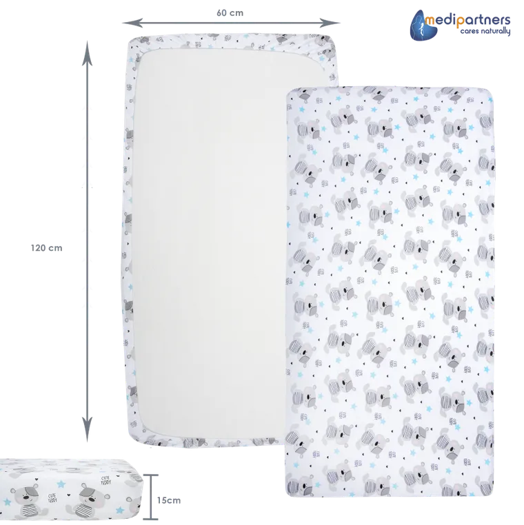 Medi Partners, Teddy, prześcieradło z gumką, 60-120 cm