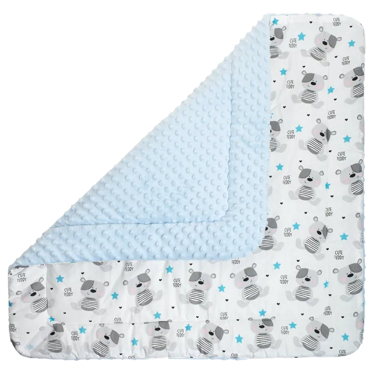 Medi Partners, Teddy, rożek niemowlęcy minky, jasno-niebieski