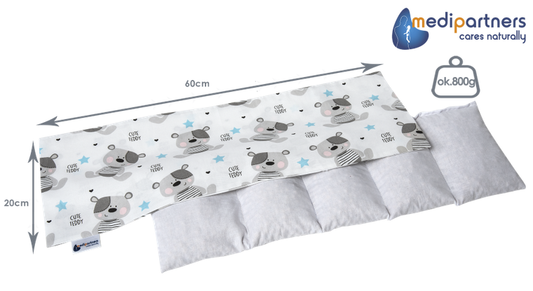 Medi Partners, Teddy, termofor 5-komorowy z pestkami wiśni, 20-60 cm