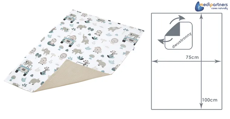 Medi Partners, Zoo, kocyk bawełniany, wafel, 75-100 cm