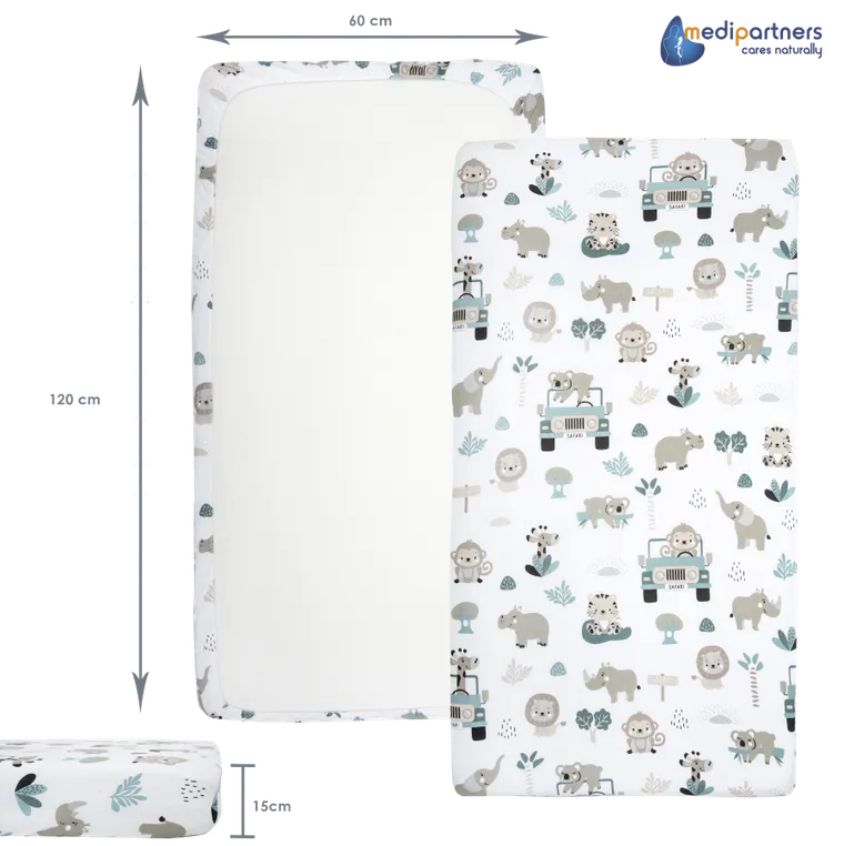 Medi Partners, Zoo, prześcieradło z gumką, 60-120 cm