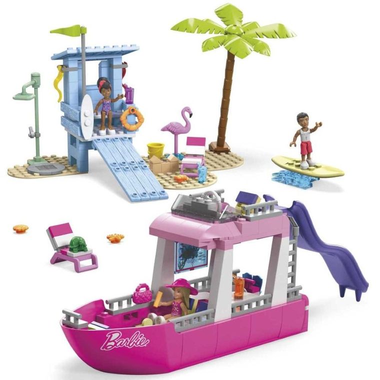 MEGA Barbie, Dream Boat - Wymarzona łódź Malibu, zestaw klocków, 317 elementów