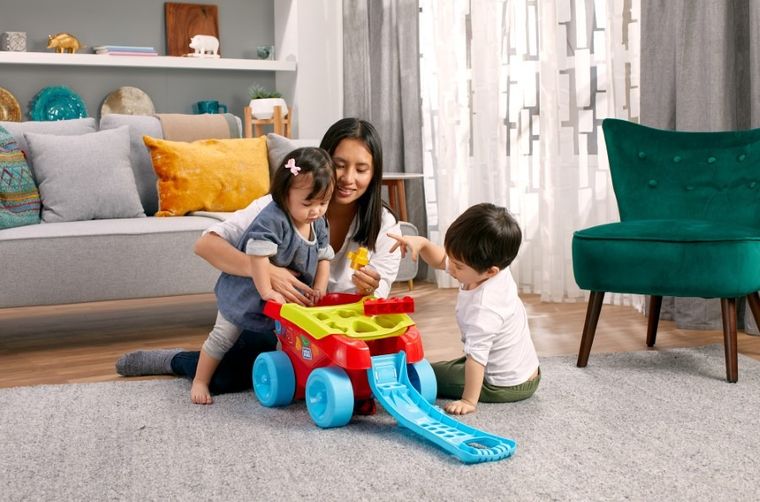 Mega Bloks, Wózek - sorter kształtów, klocki, 25 elementów