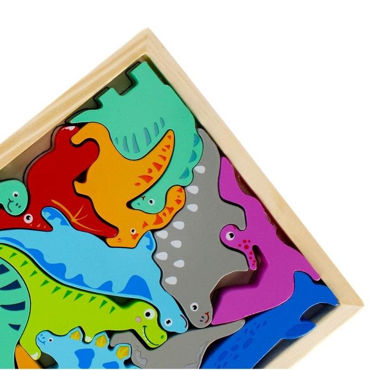 Mega Creative, Dinozaury, układanka drewniana, 12 elementów