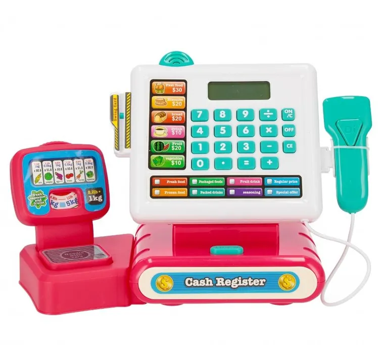 Mega Creative, kasa sklepowa z wózkiem i akcesoriami, supermarket