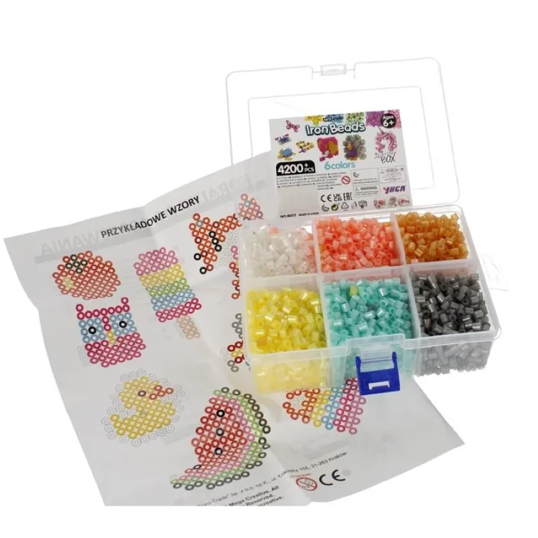 Mega Creative, koraliki do zgrzewania, 4200 elementów, 6 kolorów, walizka