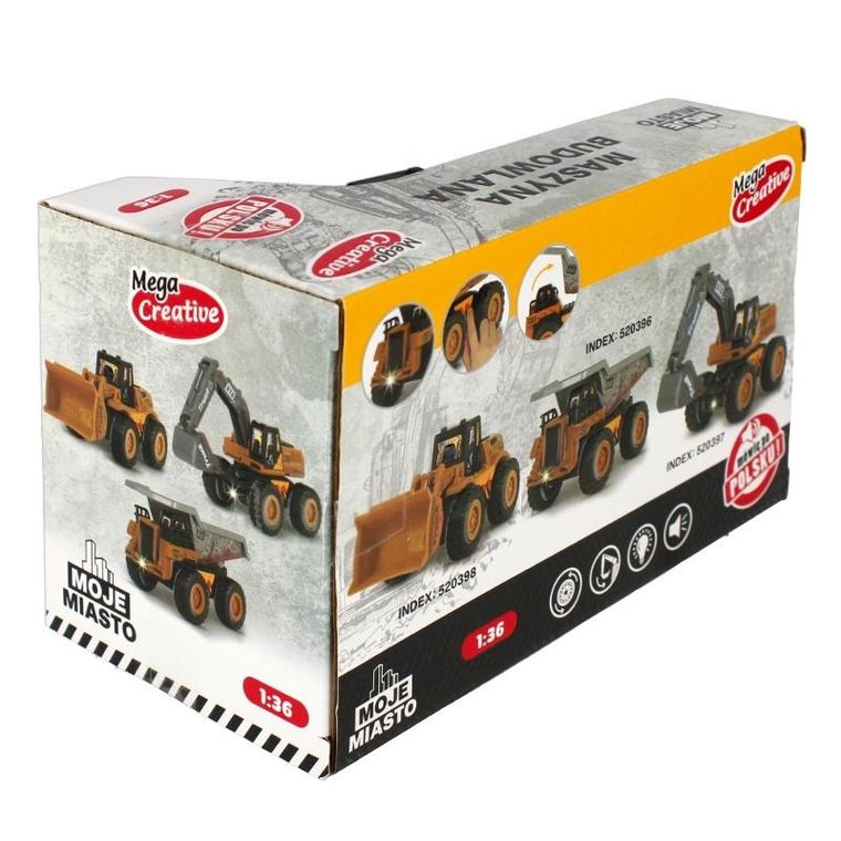 Mega Creative, Moje Miasto, maszyna budowlana, koparka, 1:36