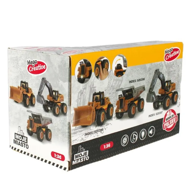 Mega Creative, Moje Miasto, maszyna budowlana, spychacz, 1:36