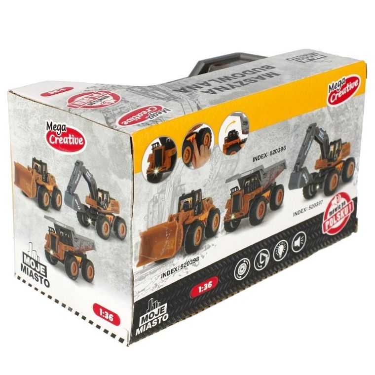 Mega Creative, Moje Miasto, maszyna budowlana, wywrotka, 1:36