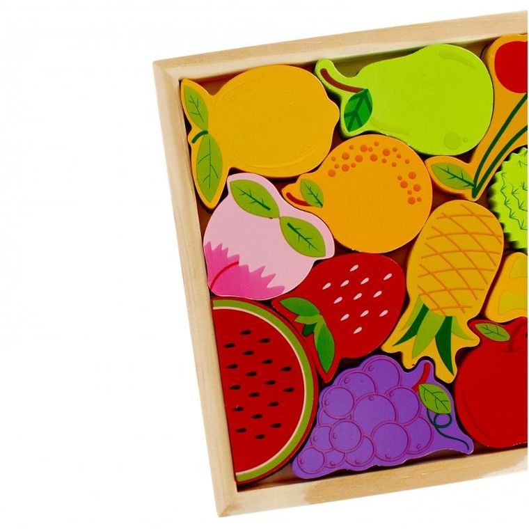 Mega Creative, Owoce, układanka drewniana, 12 elementów