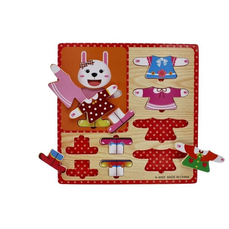 Mega Creative, Ubranka, układanka drewniana, 10 elementów