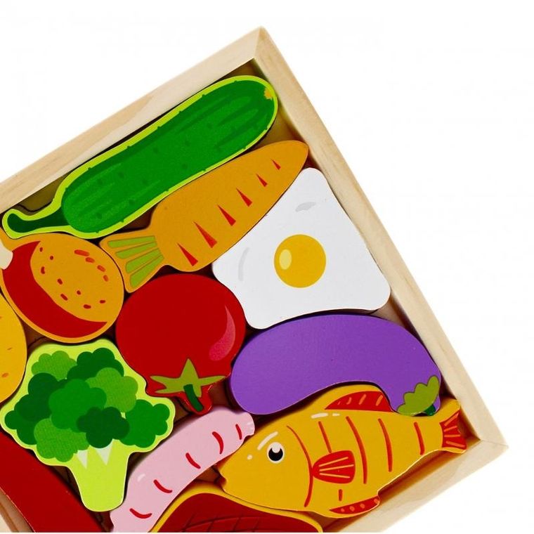 Mega Creative, Warzywa, układanka drewniana, 12 elementów
