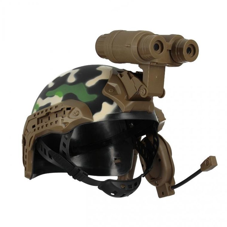 Mega Creative, zestaw wojskowy z kaskiem z lornetką, latarka i goglami