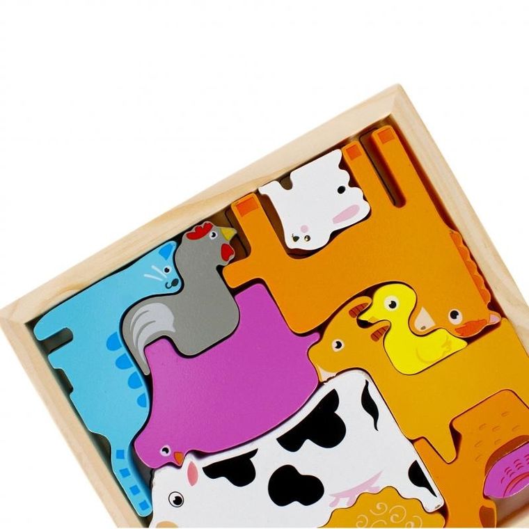 Mega Creative, Zwierzęta, układanka drewniana, 12 elementów