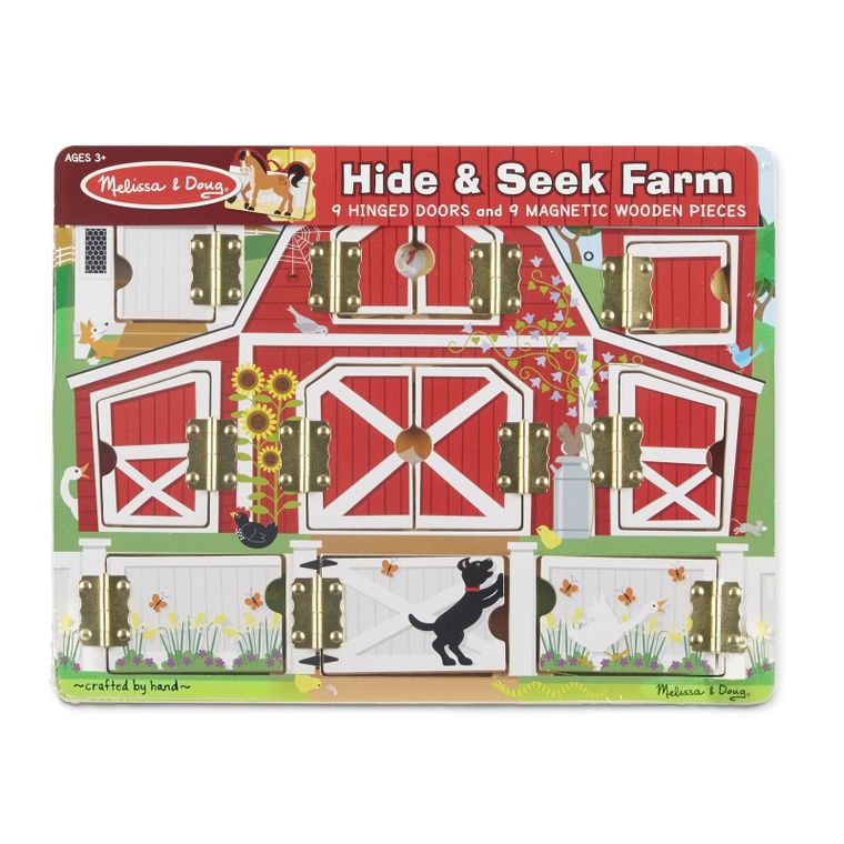 Melissa & Doug, Magnetic Farm Hide & Seek Board, puzzle magnetyczne