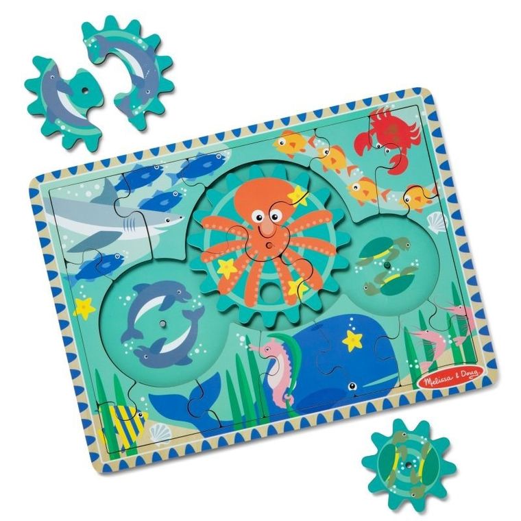 Melissa & Doug, podwodny świat, puzzle z zębatkami