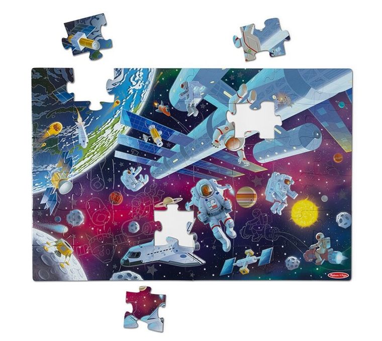 Melissa & Doug, puzzle podłogowe, świecące w ciemności, kosmos, 48 elementów