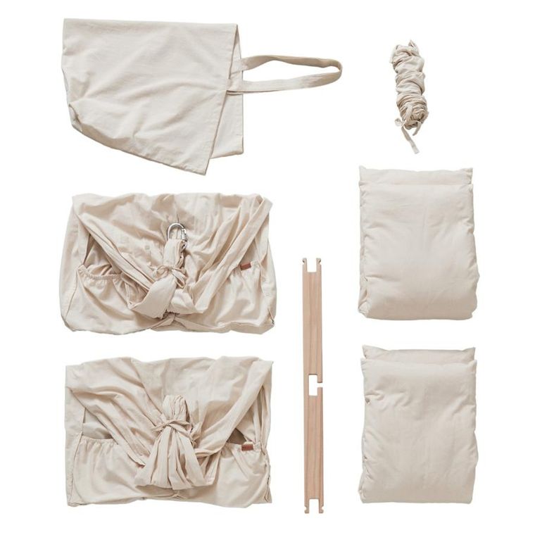 Membantu, Basic, hamak-huśtawka dla bliźniąt, podwójna, beżowa