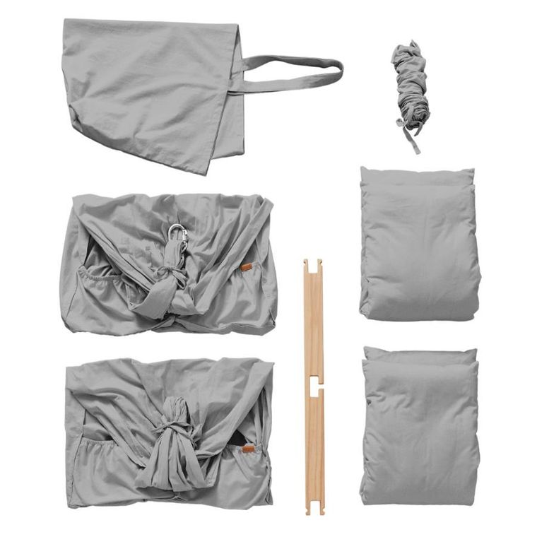 Membantu, Basic, hamak-huśtawka dla bliźniąt, podwójna, szara