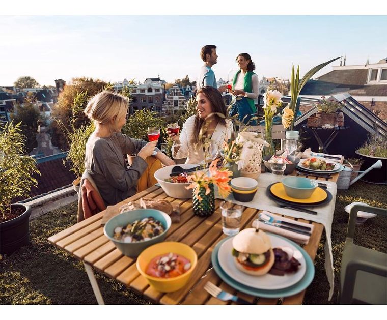 Mepal, Bloom Pebble, zestaw łyżek do sałaty, Yellow