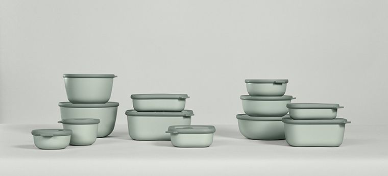 Mepal, Cirqula, zestaw 3 misek, prostokątna, Nordic Jade, 500+1000+2000 ml