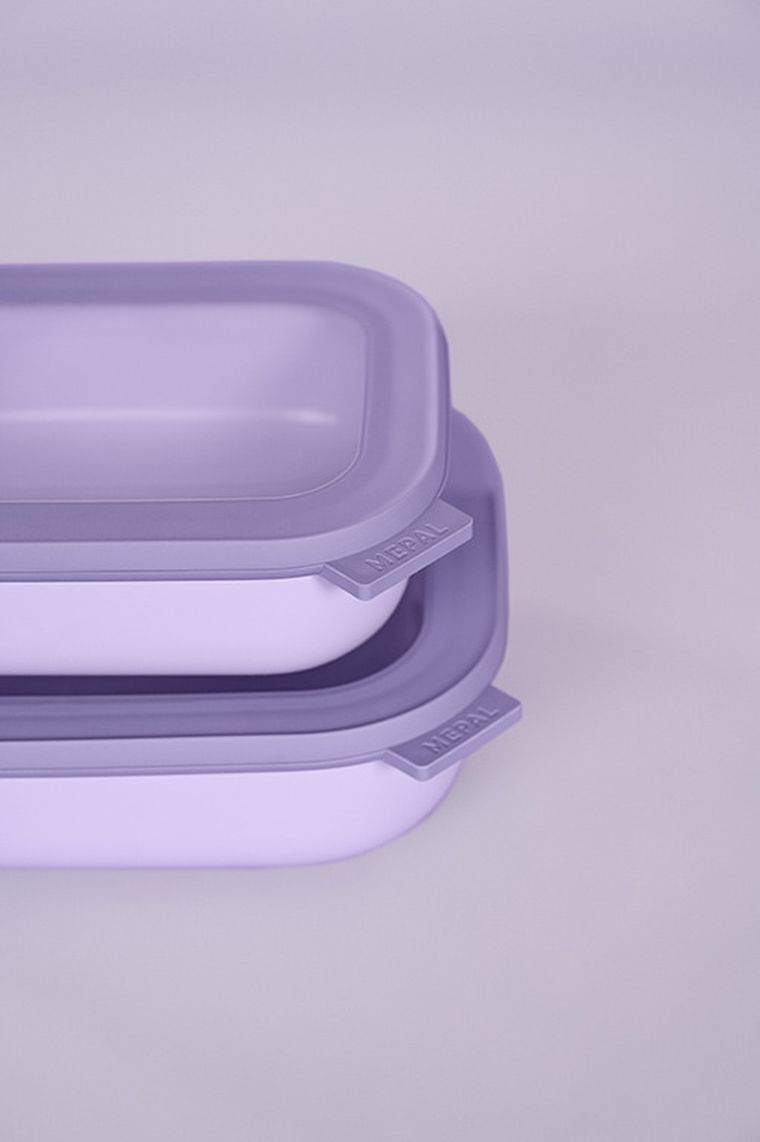 Mepal, Cirqula, zestaw 3 misek, prostokątna, Nordic Lilac, 750+1500+3000 ml