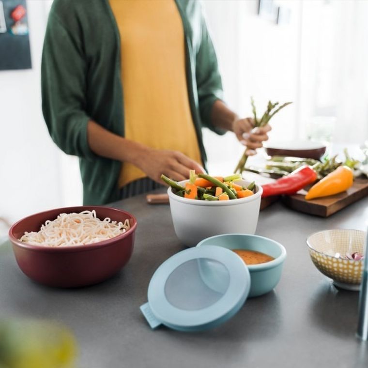 Mepal, Cirqula, zestaw 4 misek, okrągła, Nordic White, 350+750+1250 ml