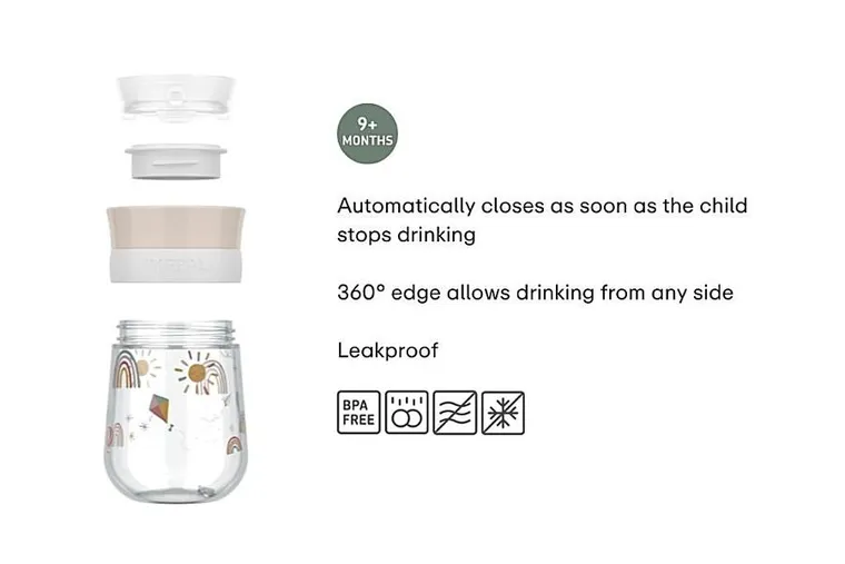 Mepal, Mio, Sunshine&Rainbow, kubek treningowy do nauki picia, 9m+, 300 ml