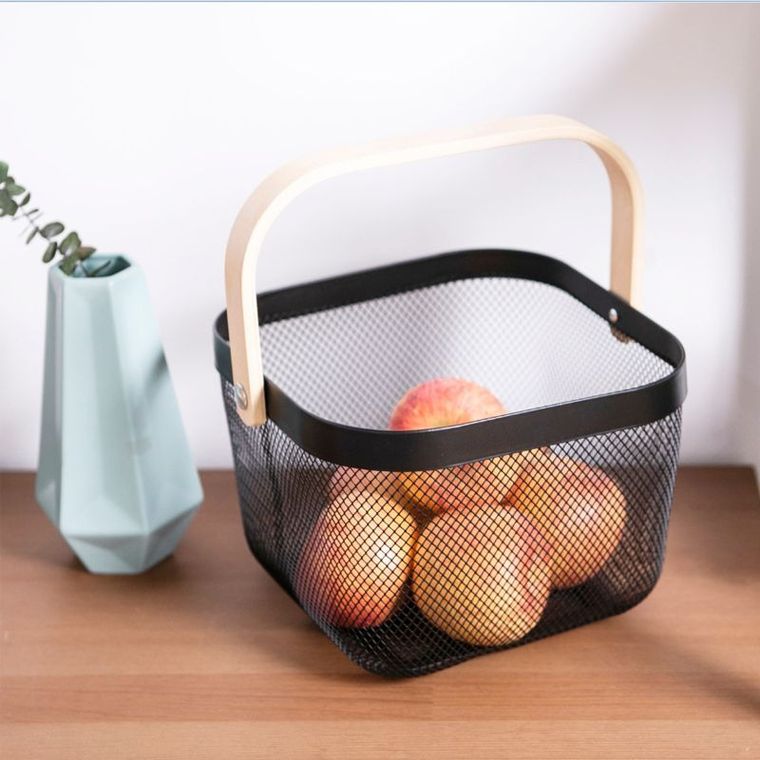 Metalowy koszyk na owoce, czarny