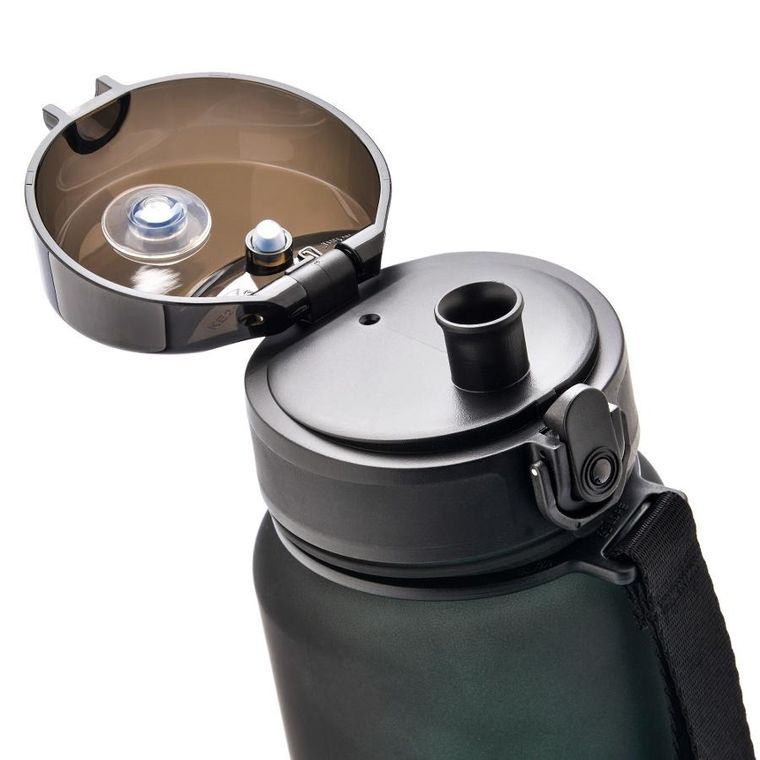 Meteor, bidon sportowy, czarno-zielony, 1000 ml