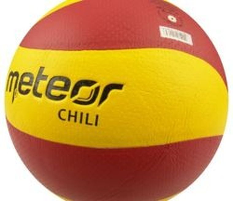Meteor, Chili, piłka siatkowa PU, rozmiar 5, żółto-czerwona
