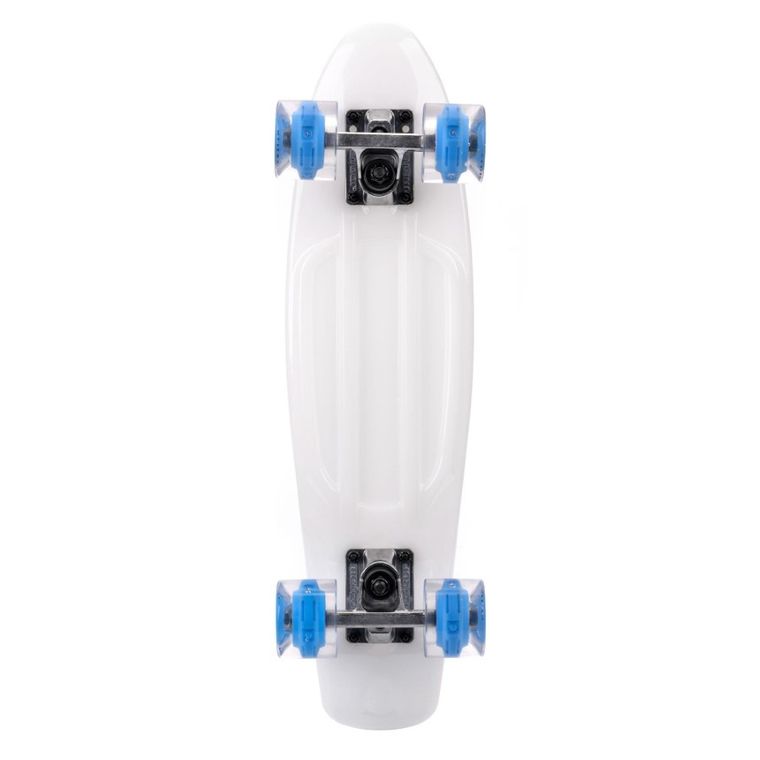 Meteor, deskorolka plastikowa z kółkami LED, transparentna