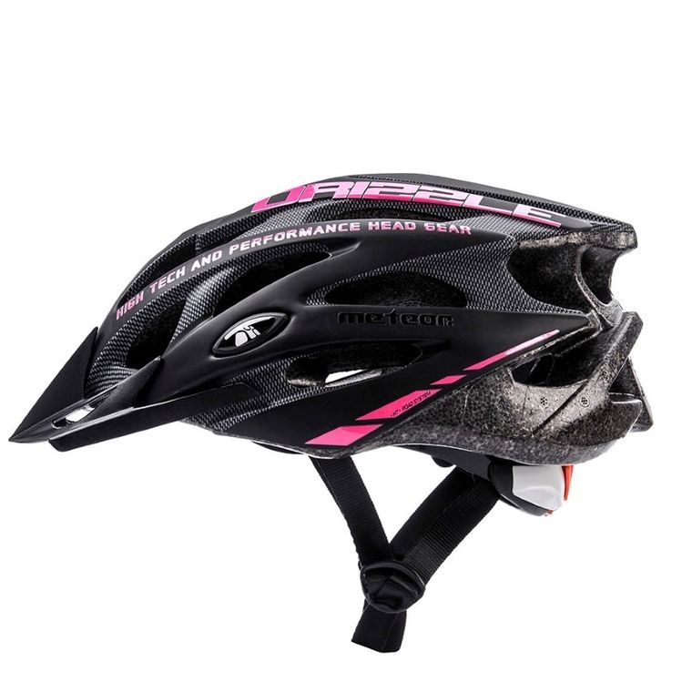 Meteor, Drizzle, MV29, kask rowerowy, rozmiar XL, 61-63 cm, czarno-różowy