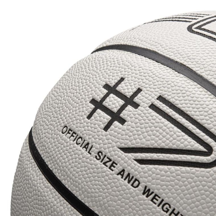 Meteor, Fluo, piłka do koszykówki, biały/neonowy niebieski, rozmiar 7