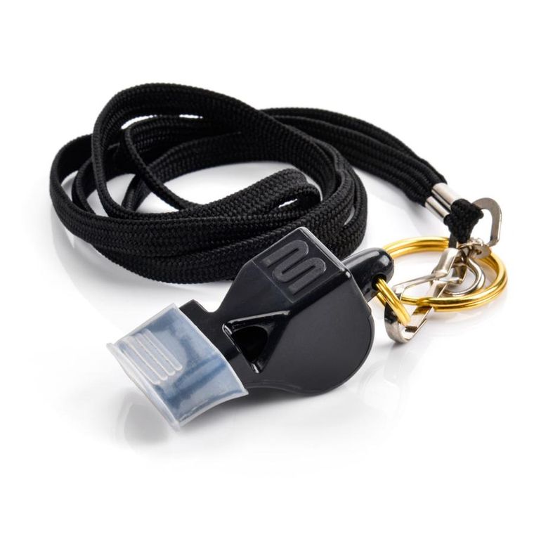 Meteor, gwizdek z silikonowym ustnikiem, czarny