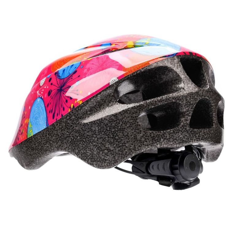 Meteor, kask rowerowy, S 48-52 cm, abstrakt, różowy