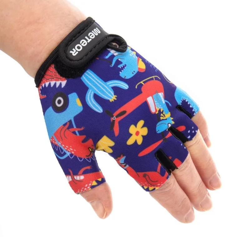 Meteor, Kids, rękawiczki rowerowe, dino cars, rozmiar M