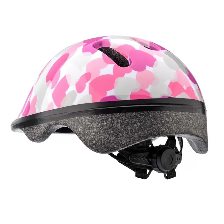 Meteor, KS06, kask ochronny, pink hearts, rozmiar 48-52 cm
