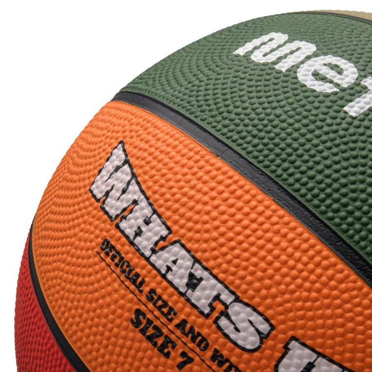Meteor, What's up, piłka koszykowa, zielono-pomarańczowy, rozmiar 7