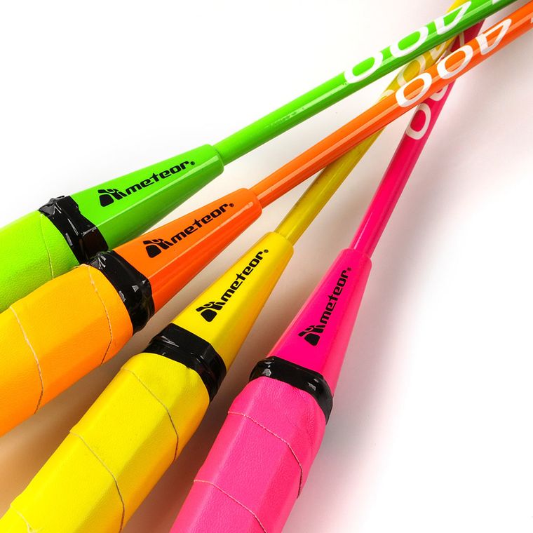 Meteor, zestaw do badmintona, stalowy, zielono-pomarańczowo-żółto-różowy