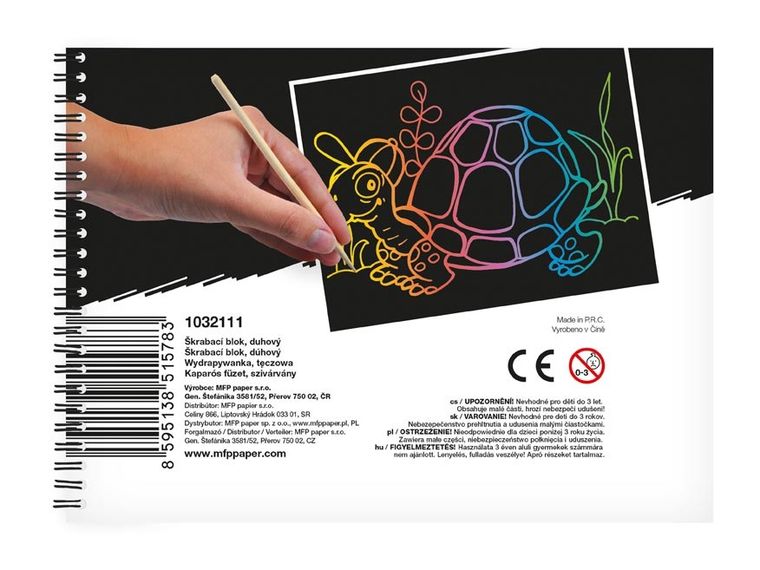 MFP, notes wydrapywanka, tęcza, 14-10 cm