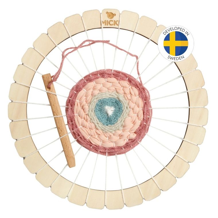 Micki, krosno okrągłe, ramka do tkania, zestaw kreatywny, 21 cm