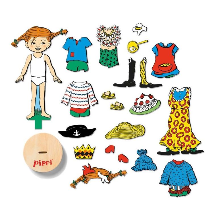 Micki, Pippi, lalka magnetyczna z ubrankami