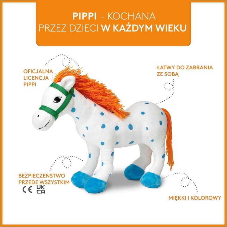 Micki, Pippi Pończoszanka, koń Alfonso, maskotka, 22 cm