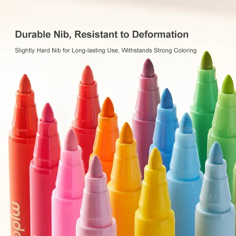 Mideer, markery akrylowe z okrągłą końcówką, 12 kolorów