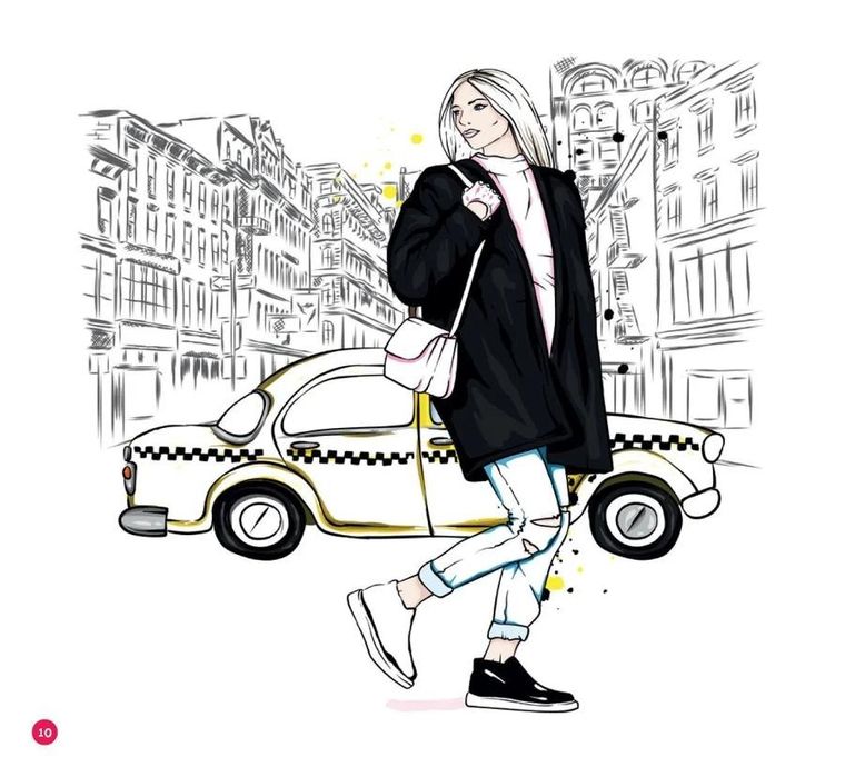 Miejskie modelki do kolorowania. Fashionista